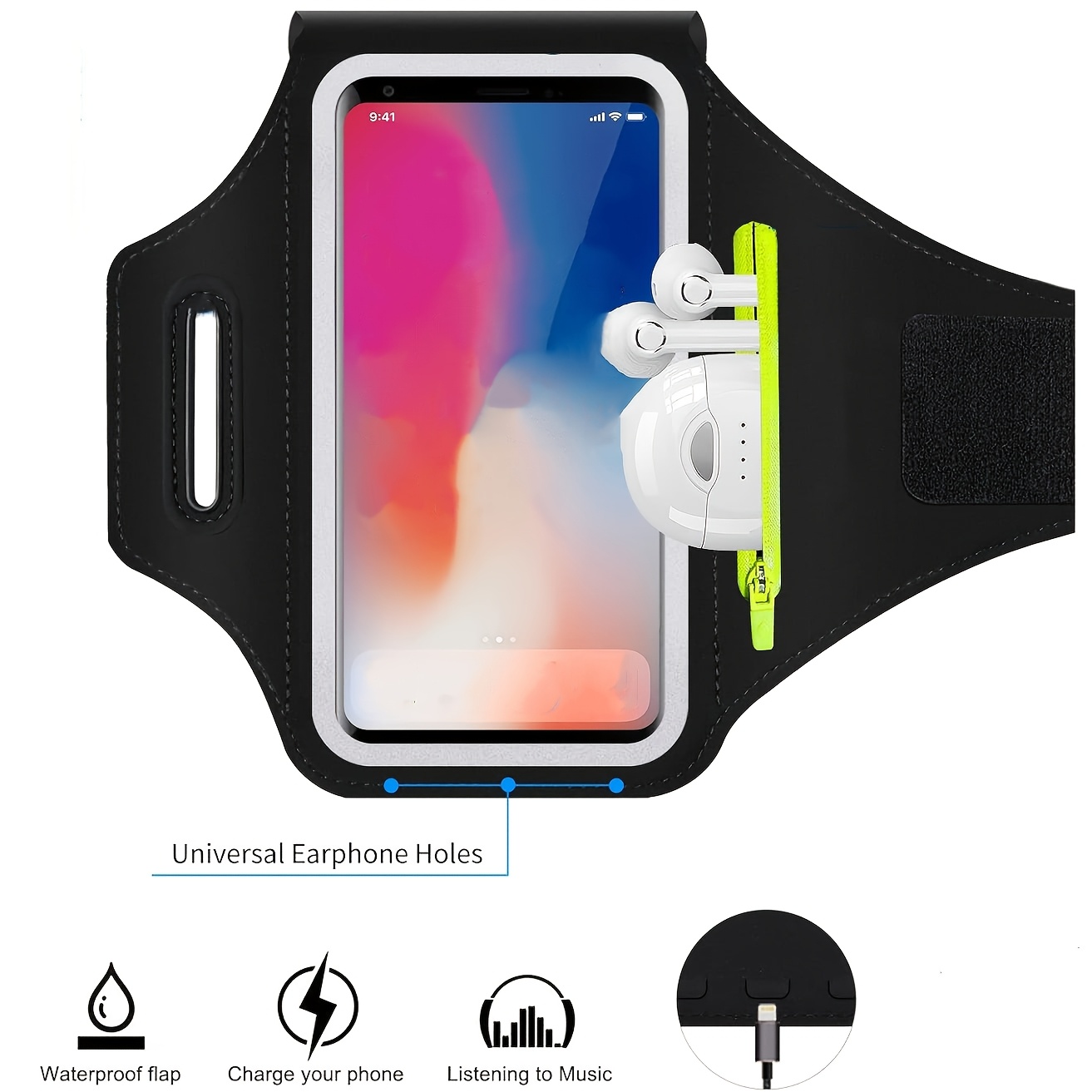 Running Gear Lights - Waterproof Running Arm Bag Sport Armbands