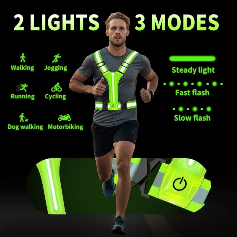 LED Reflective Vest Running Ge - Running Gear Lights recension och pris