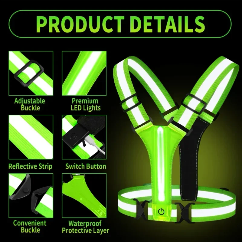 LED Reflective Vest Running Ge - Running Gear Lights recension och pris
