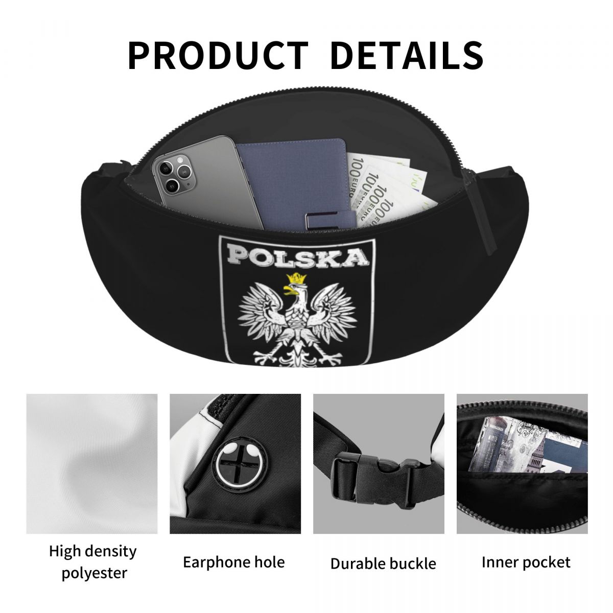 Crossbody Waist Bag Polska Log - Running Gear Bag For Men recension och pris