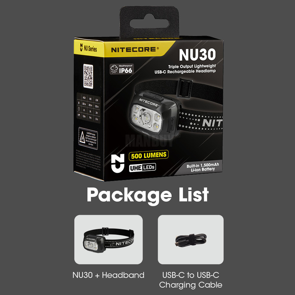 Wholesale Nitecore NU30 1500mA - Running Gear Lights recension och pris